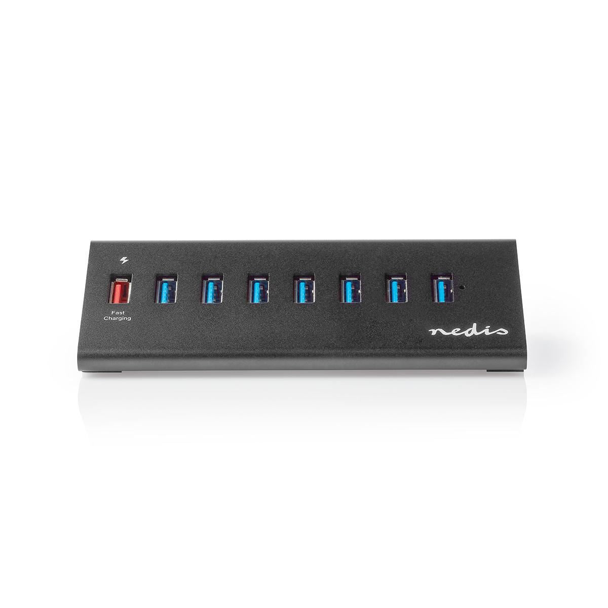 Nedis USB Hub 8-Port USB 3.0 Powered QC3.0 5 Gbps - UHUBUP3810BK
