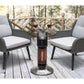 Dellonda Bistro Table with 1200W Heater, 65cm, Black/Stainless Steel DG62