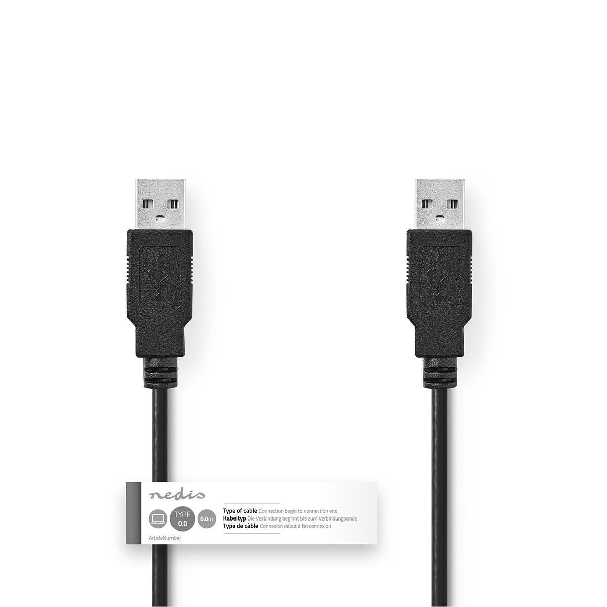 Nedis USB 2.0 CableA Male -A Male 3m Black CCGT60000BK30