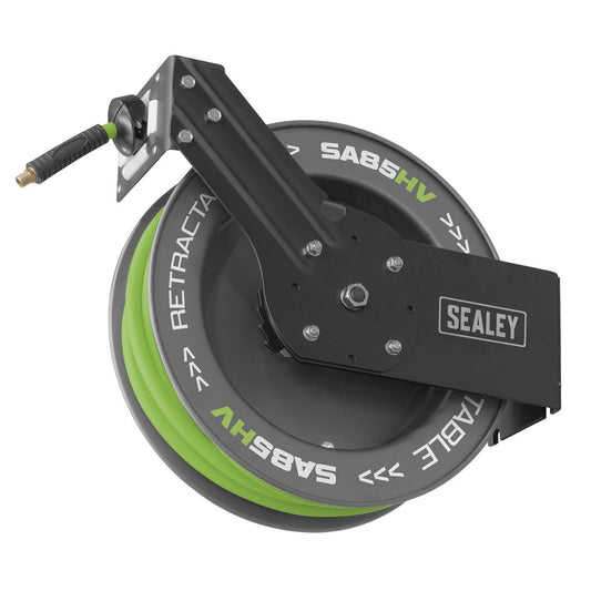 Sealey 20m Retractable High-Visibility PVC Air Hose w/ Steel Reel 10mm ID SA85HV