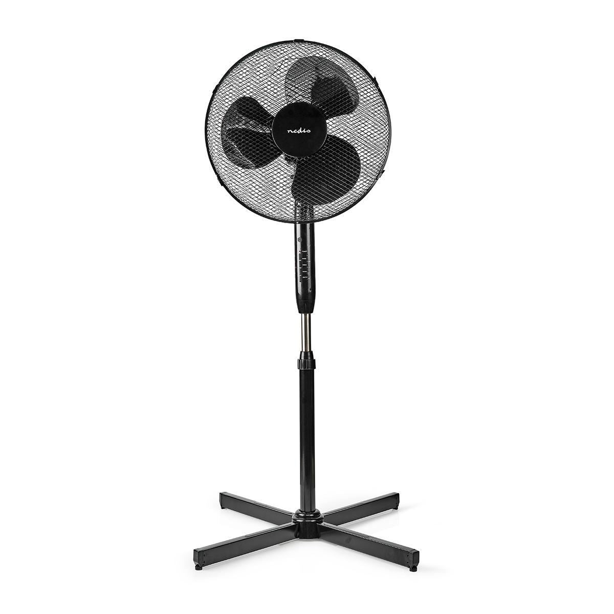 Nedis Stand Fan 40cm 3-Speed Oscillation 40W Adjustable height Shut-off Timer - FNST15CBK40