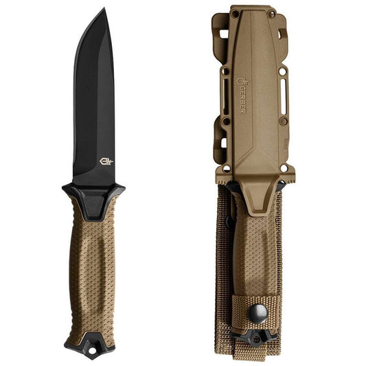Gerber Strongarm Coyote Brown Fixed Blade Fine Edge Knife With 4.8" Blade