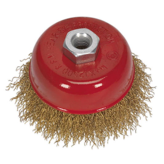 Sealey Brassed Steel Cup Brush 75mm M10 x 1.5mm CBC75