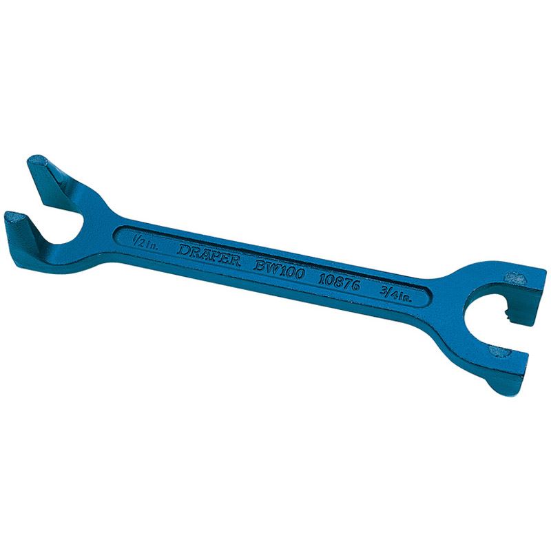 Draper Basin Wrench Tap Tool Backnut Union Spanner 1/2" x 3/4" 15mm x 22mm 10876