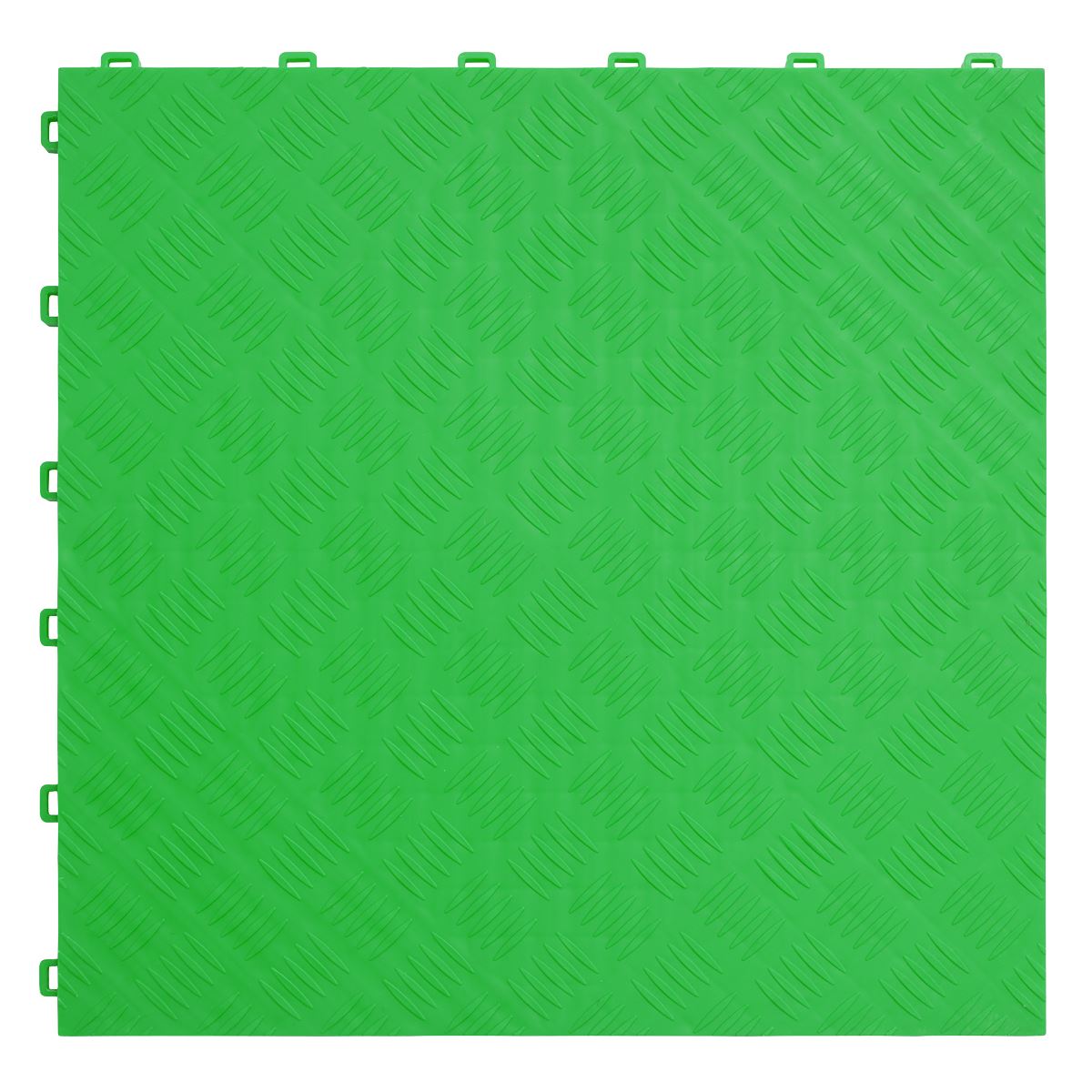 Sealey Polypropylene Floor Tile-Green Treadplate 400x400mm Pk of 9 FT3GR