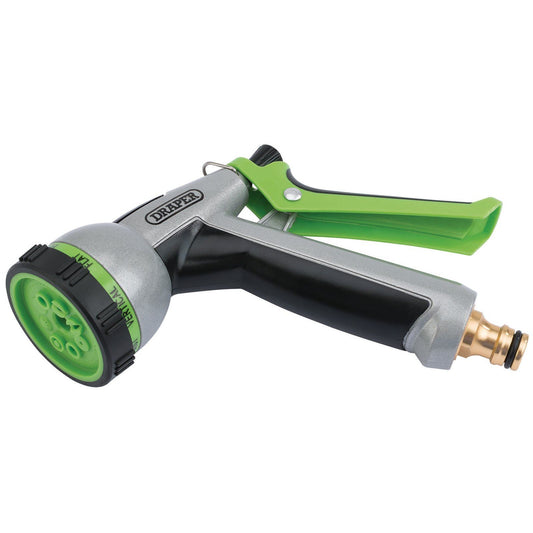 Draper Lightweight Aluminium 8 Pattern Garden Water Hose Spray Gun. 01068