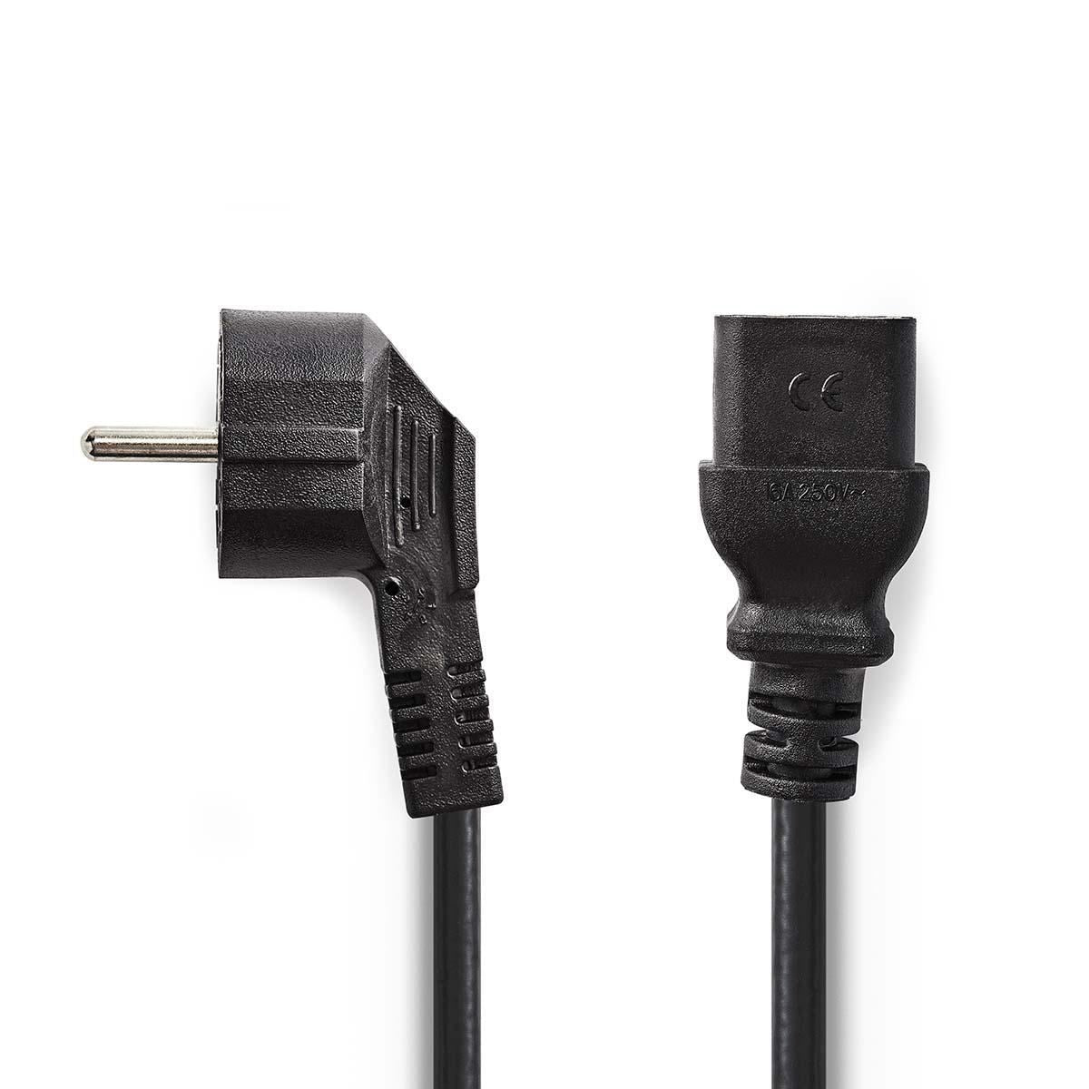 Nedis Power Cable Schuko Plug Angled to IEC-320-C19 2m Black PCGP10300BK20