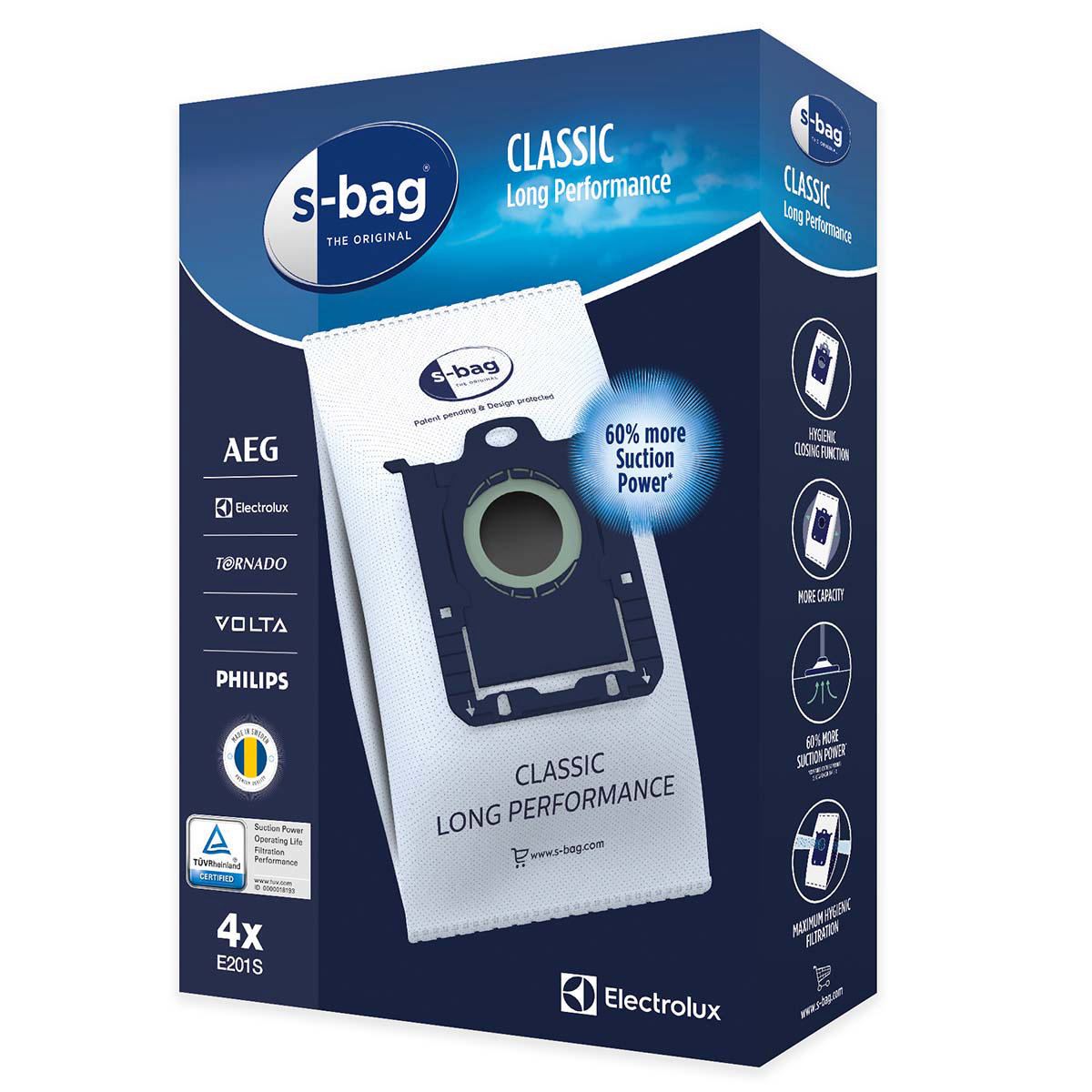 Electrolux Vacuum Cleaner Bag S-Bag Classic Long Performance (E201S)