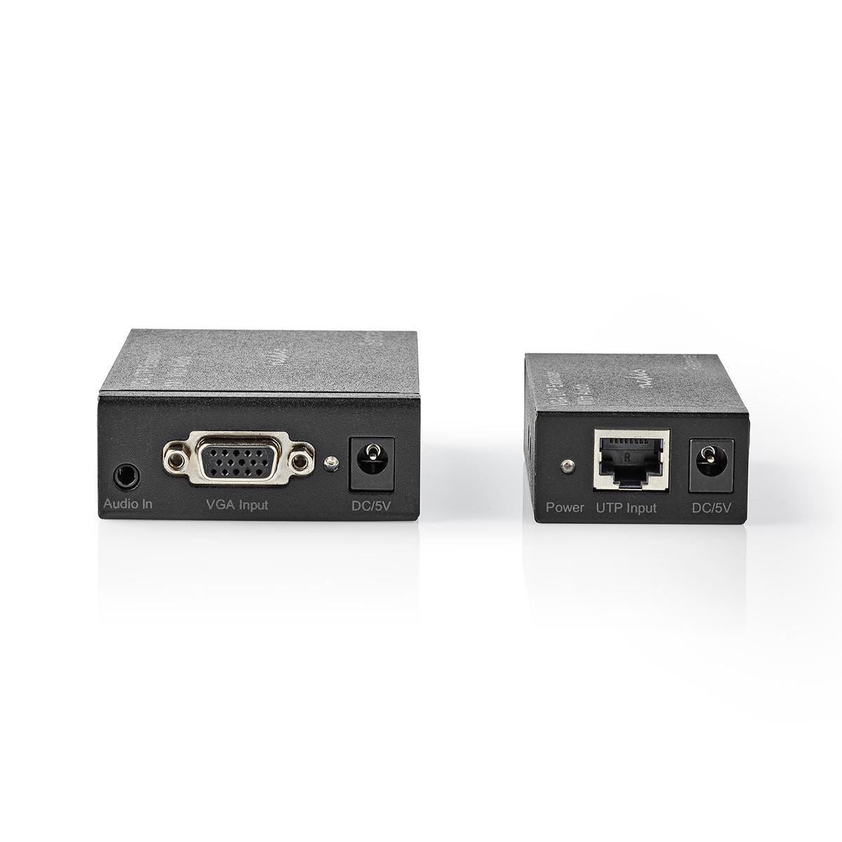 Nedis VGA and Audio Extender Up to 300m over Cat 5e Cat 6 Transmitter & Receiver - CREP5930BK