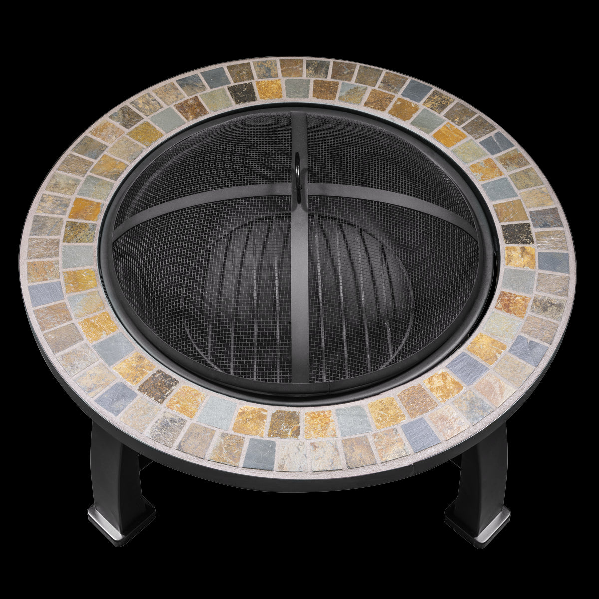 Dellonda 30" Deluxe Traditional Style Fire Pit/Fireplace/Outdoor Heater - Slate DG111