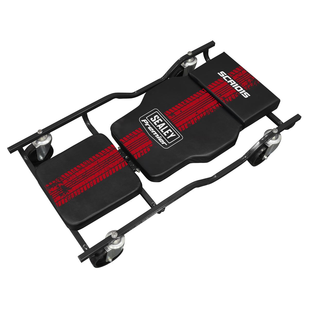 Sealey Steel Creeper with 4 Rough Ground 5" Wheels & Adjustable Back/Headrest