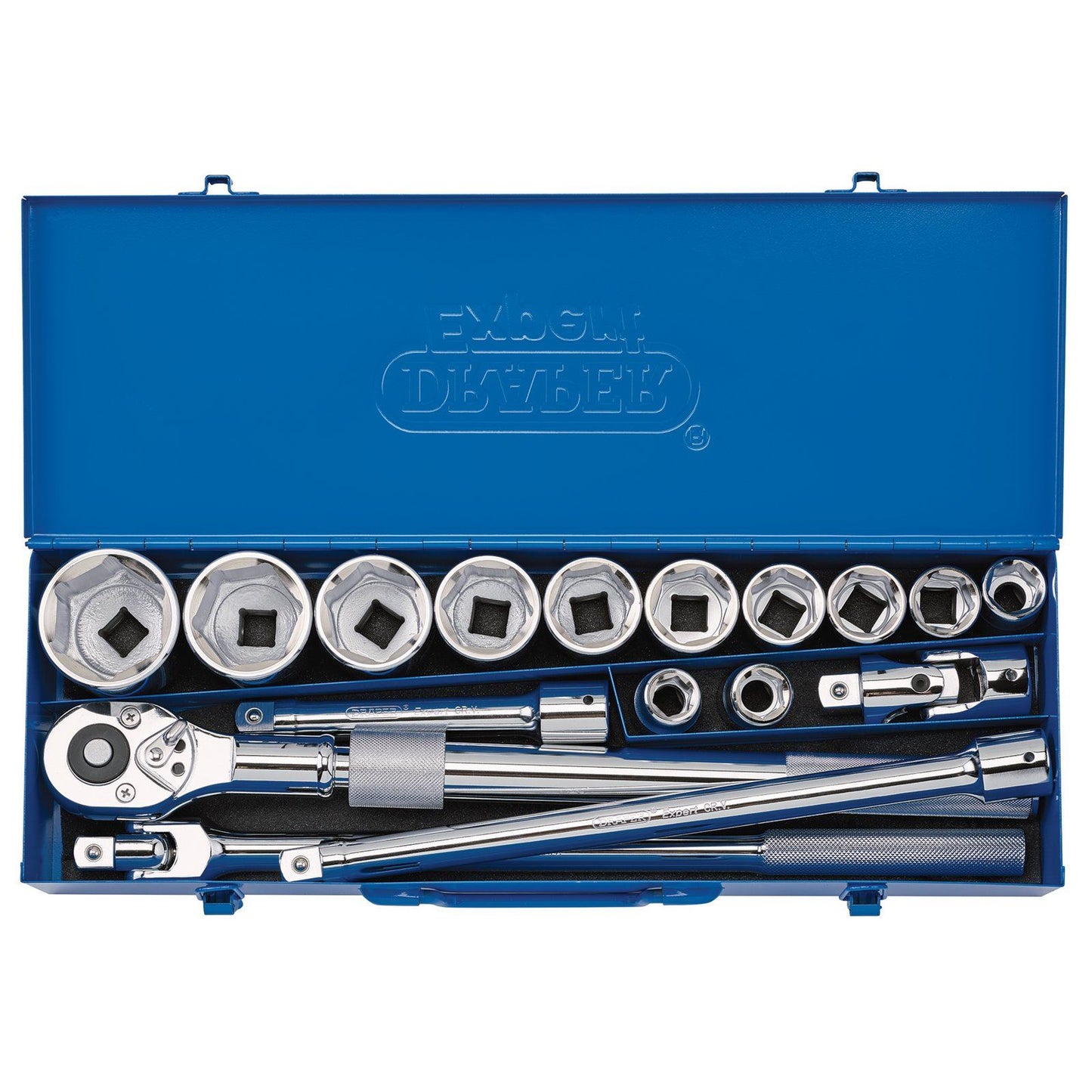 Draper 3/4" Square Drive Metric Socket Set In Metal Case 17 Piece - 16486