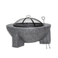 Sealey Dellonda Round MgO Fire Pit with BBQ Grill, 75cm, Safety Mesh Screen - Dark Grey DG191