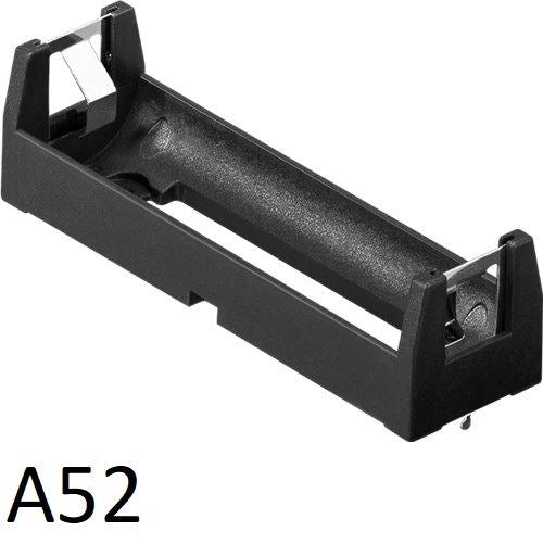 1 Qty Goobay 1x 18650 (168A) battery holder black Print assembly horizontal (2-pin) void stocked Tracked