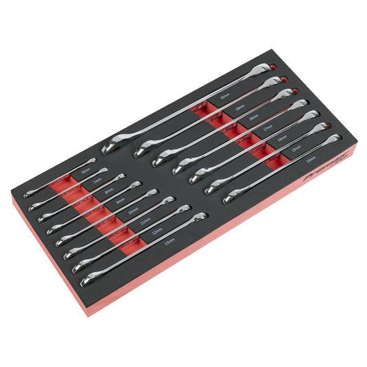 Sealey Premier Combination Spanner Set with Tool Tray 15pc TBT48