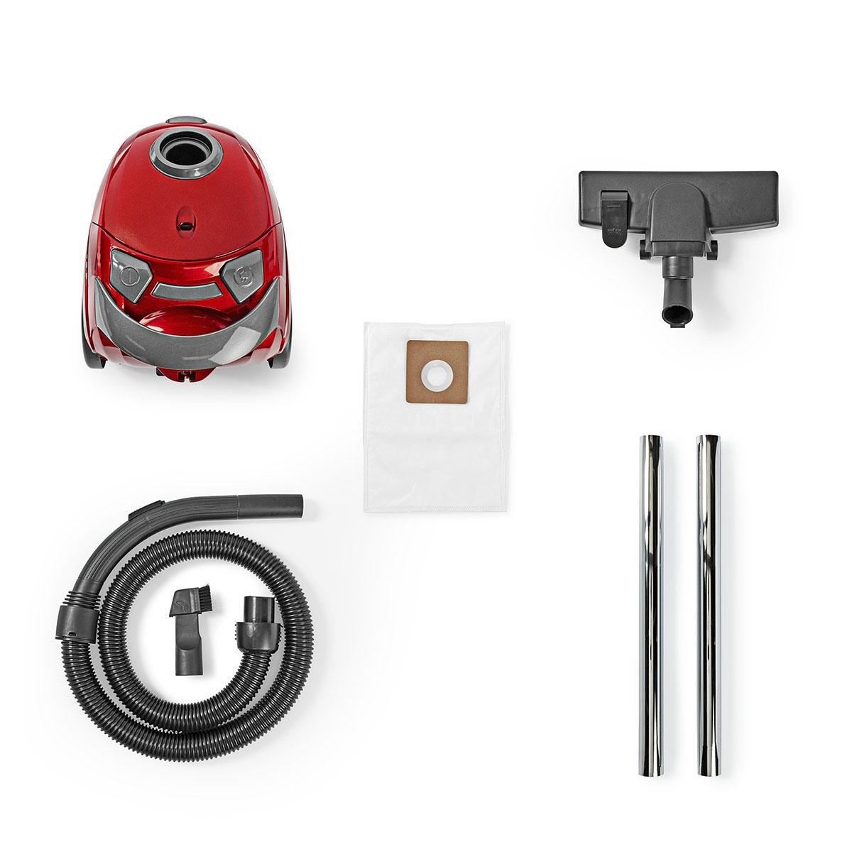 Nedis Vacuum Cleaner With Bag 700W 1.5L Dust Capacity Red - VCBG100RD