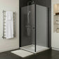 Baridi Side Panel for Sliding Shower Doors, 6mm Tempered Glass - Black DH297
