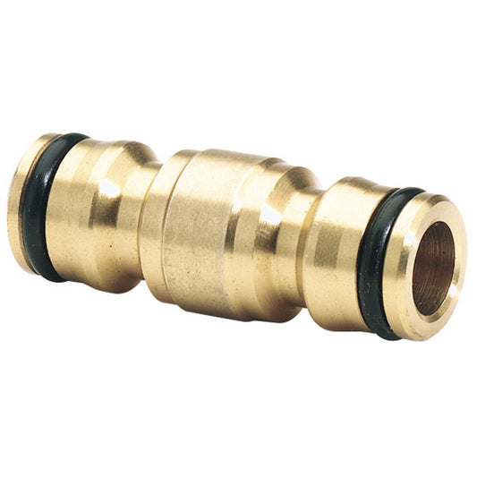 Draper Brass Two Way Coupling Connector, 1/2", For Garden Hose/Sprinklers & Taps - 36206