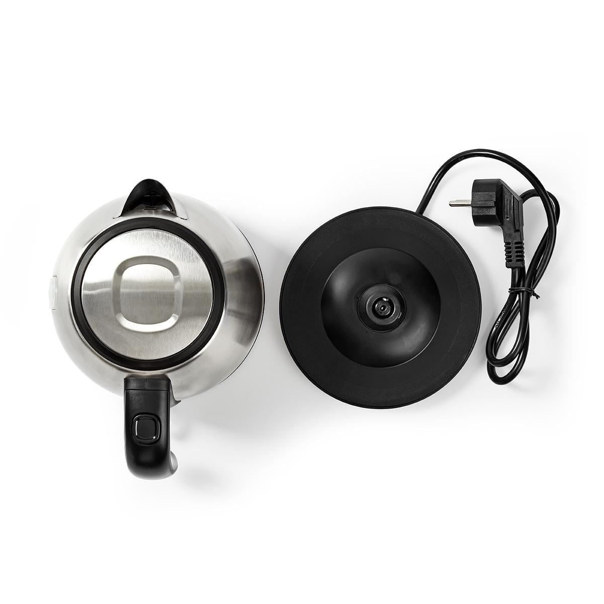Nedis Electric Kettle 1L 360° Rotation Stainless Steel - KAWK300EAL