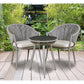 Dellonda Echo 3 Piece Aluminium Balcony Set with Tempered Glass Top - DG58 DG58