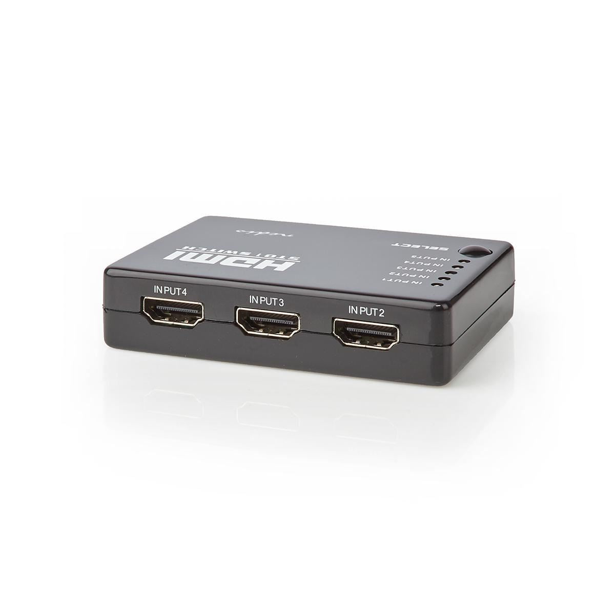 Nedis HDMI Switch 5-Port 4x HDMI Input 1x HDMI Output 1080p 3.4 Gbps Black - VSWI3455BK