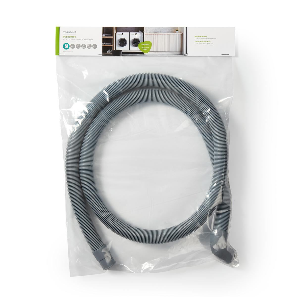 Nedis Outlet Hose 21mm Straight to 19mm Straight 1.5 bar 90 °C 2.50 m - WAOH2119SSP25