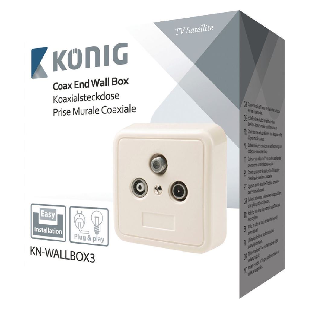 Konig End type wallbox TV/FM/SAT - SWBX100WT