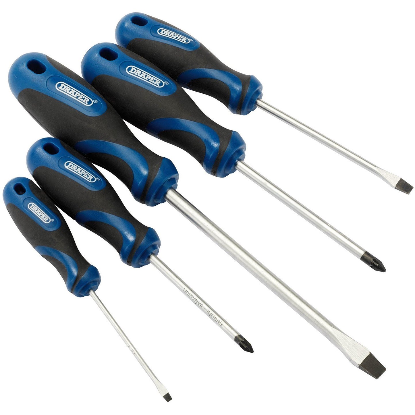 Draper 5 Piece SOFT GRIP SCREWDRIVER SET Hand Tool DIY 09783
