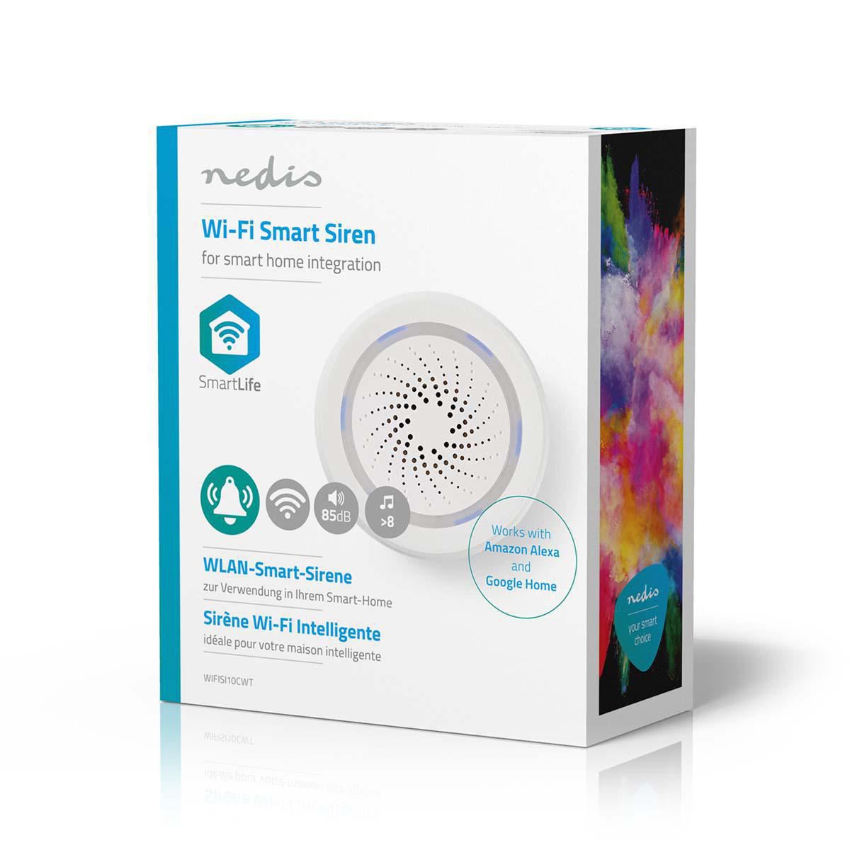 Nedis WiFi Smart Siren Alarm or Chime 85 dB WIFISI10CWT