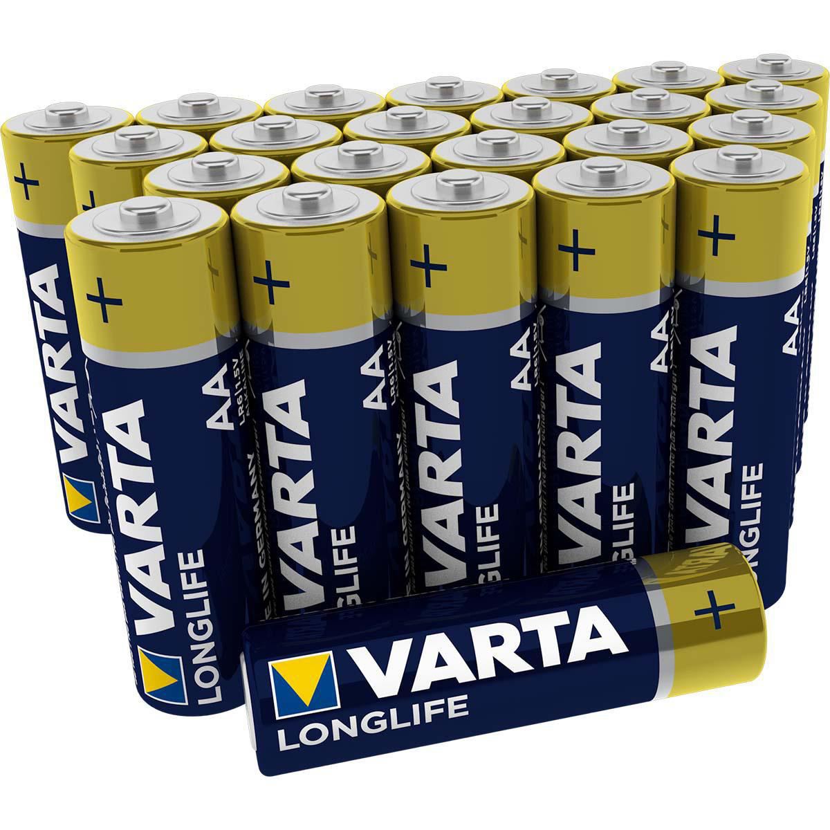 24x Varta Longlife AA Batteries (24 pcs) Alkaline - VARTA-4106