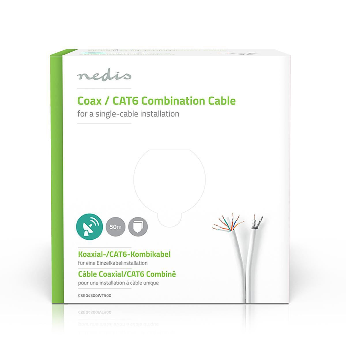 Nedis Coax/CAT6 Combination Cable 50m - CSGG4500WT500