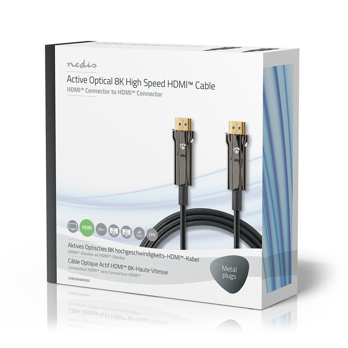 Nedis Ultra High Speed HDMI Cable AOC HDMI Connector to HDMI Connector 20m Black - CVBG3500BK200