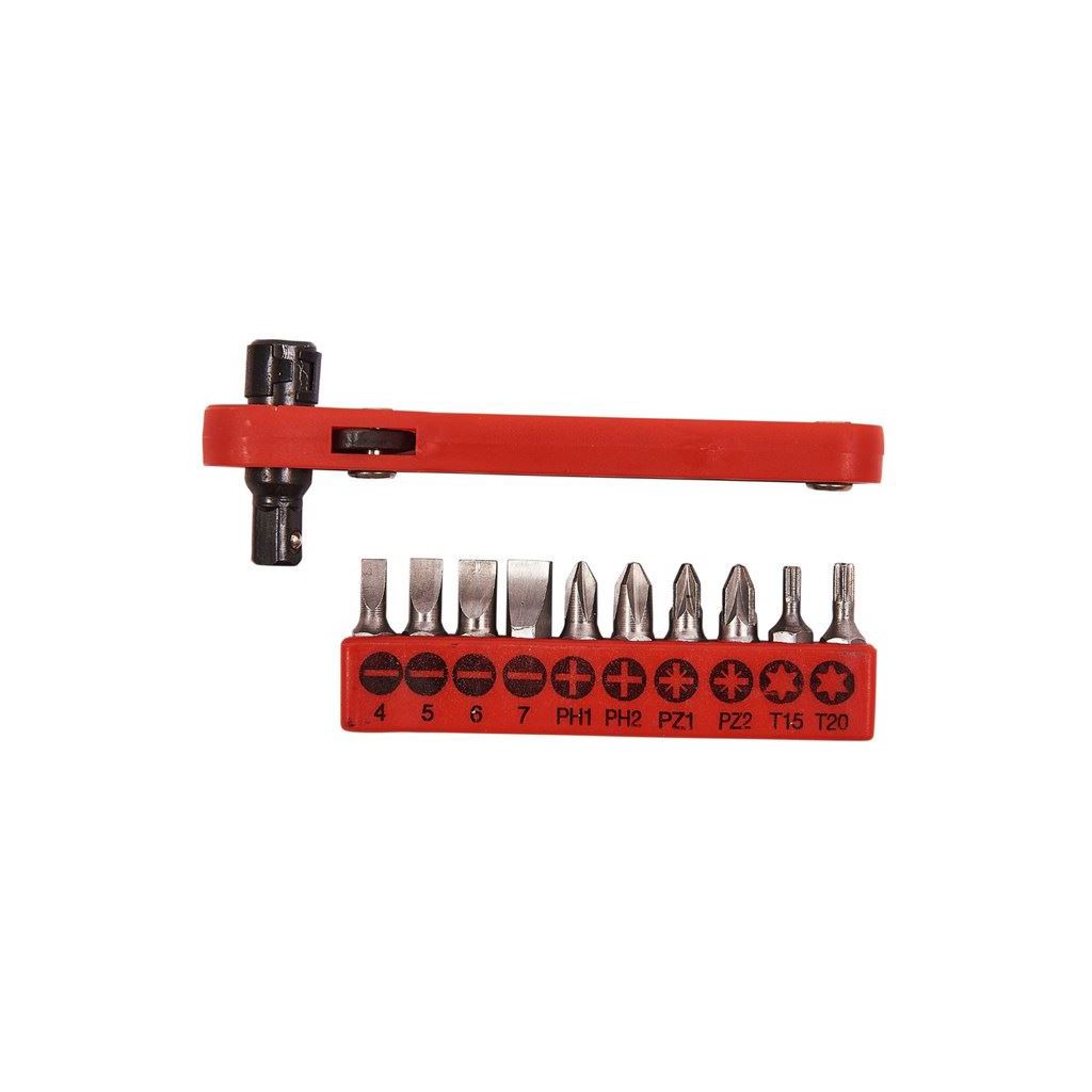 Amtech 11 Piece Offset Ratchet Screwdriver+Bits Cushion Grip Handle To ...