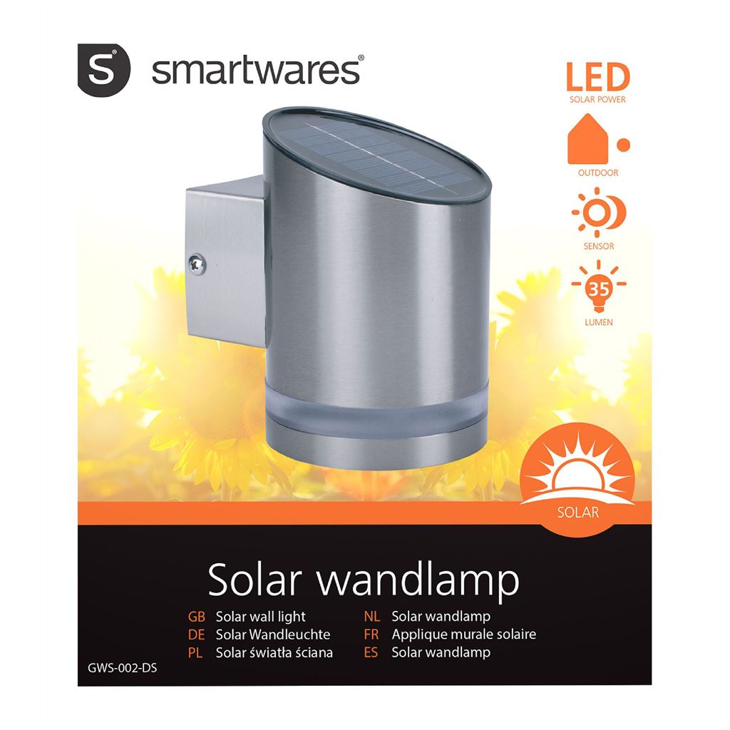 Ranex Solar Wall Light LED Silver 1002291 Solar Light - RA-1002291