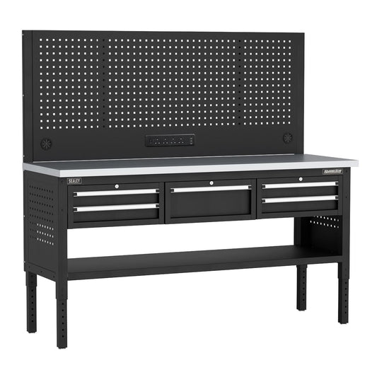 Sealey Superline Modular Workbench with 5 Drawers Stainless Steel Worktop 1830mm