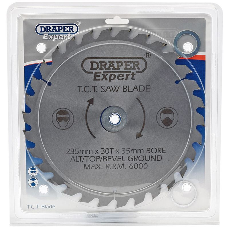 Draper Circular TCT Saw Blade 235mm x 35mm 30mm 25mm 16mm x 30T 30 Tooth 09484