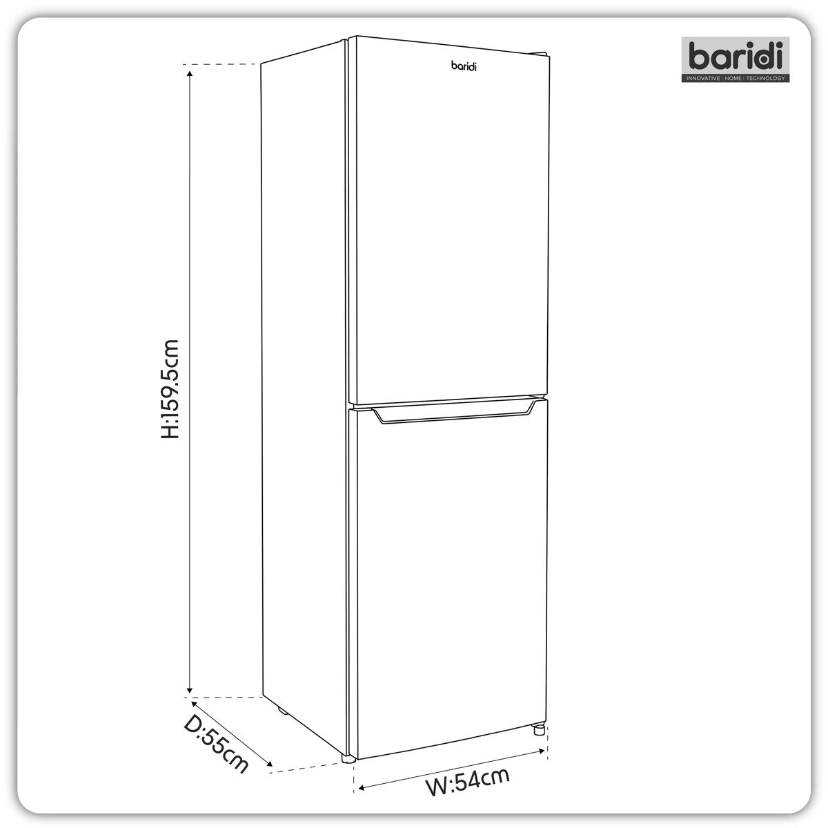Baridi  60/40 Smart Frost Fridge Freezer 227L Capacity � White DH326