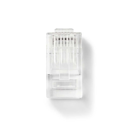 RJ45 Connector RJ45 Pass Through Solid UTP CAT5 Straight Gold  10x Transparent