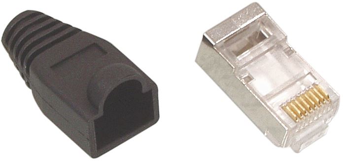 (Disc) Glaxio® RJ45 CAT 5 Connector (Black) with Boot ISDN-0026 (Large Letter) make stocked Disc