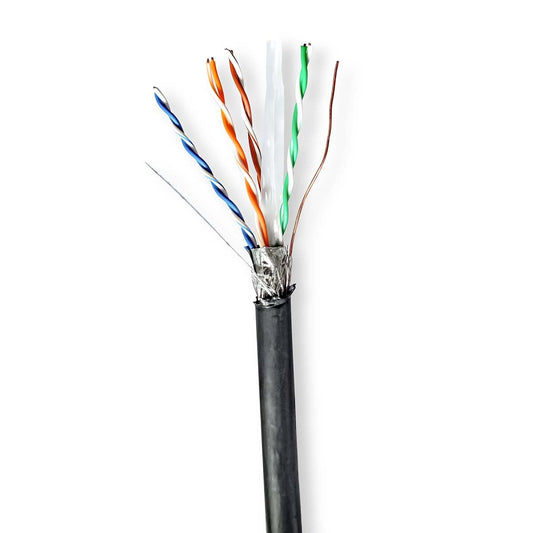 Nedis Network Cable Roll CAT6 Solid S/FTP Copper 100m Outdoor Round PE Gift Box