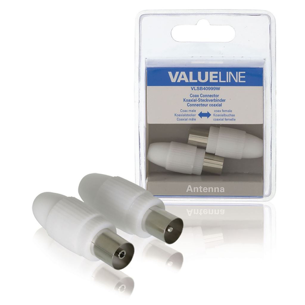 Glaxio Coax Connector Coax Male + Coax Female 2 Pcs White Connectors & Plugs - VLSB40999W