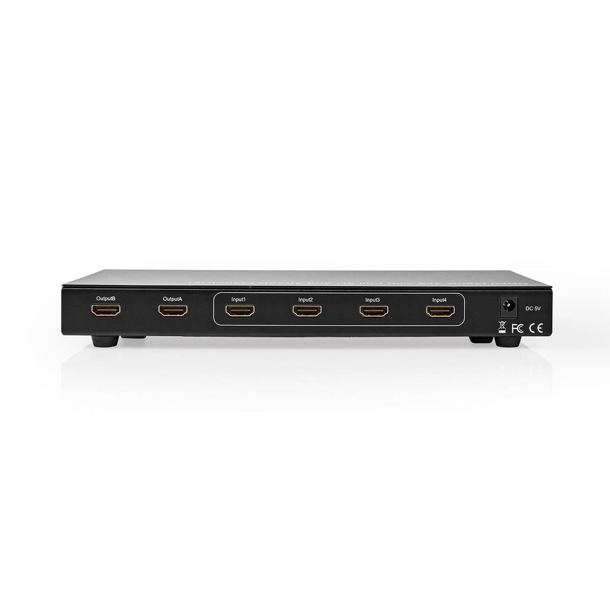 Nedis HDMI Matrix Switch 4-to-2-Port to 4x HDMI Input 2x HDMI Output - VMAT3462AT
