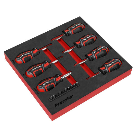 Sealey Stubby Screwdriver Set 17pc GripMAX AK4371