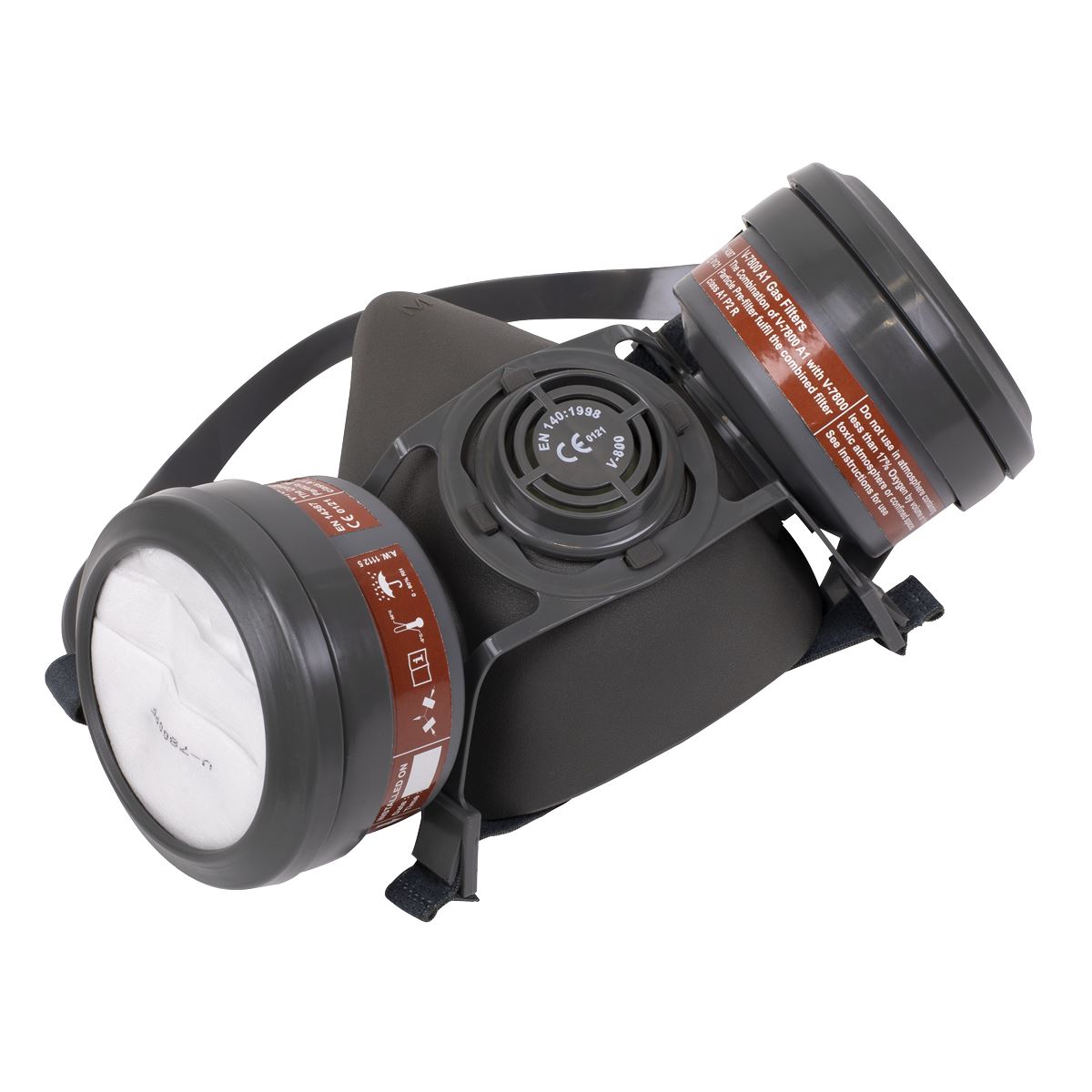 Sealey Half Mask with A1P2R Filter Cartridges 9360/61