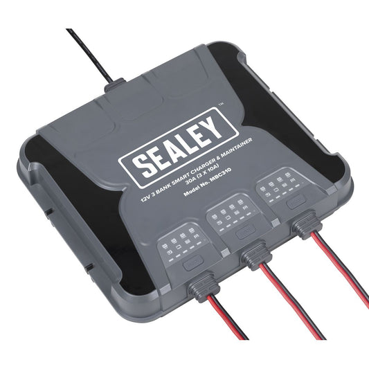 Sealey 3 Bank 12V Smart Charger & Maintainer 30A (3 x 10A) MBC310