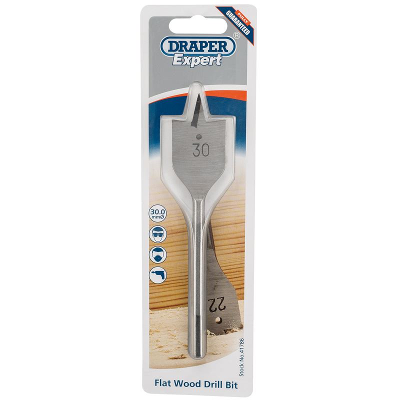 Draper Expert 30.0mm Flat Wood Carbon Steel Drill / Drilling Bit - 41786