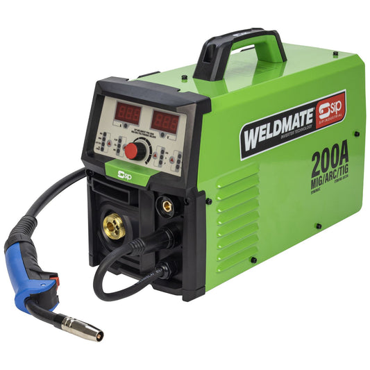SIP WELDMATE PRO 200A MIG/ARC/TIG Synergic Welder with Trolley Package