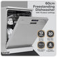 Baridi Freestanding Dishwasher 60cm Wide 13 Place Settings - Silver DH280