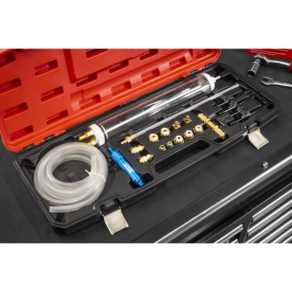 Sealey Transmission Oil Refilling Pump & Adaptor Kit for VAG 18pc VS7095