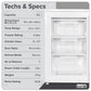 Baridi 55cm Undercounter Freezer with Adjustable Thermostat 85L - White DH250